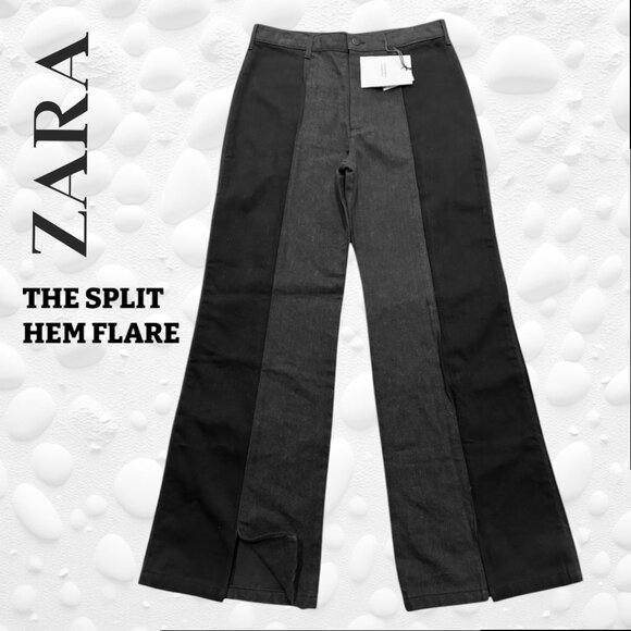 👖 ZARA (TALL) The Split Hem Flare - Size Euro 44 / US 12 - NWT 👖 - Picture 1 of 8